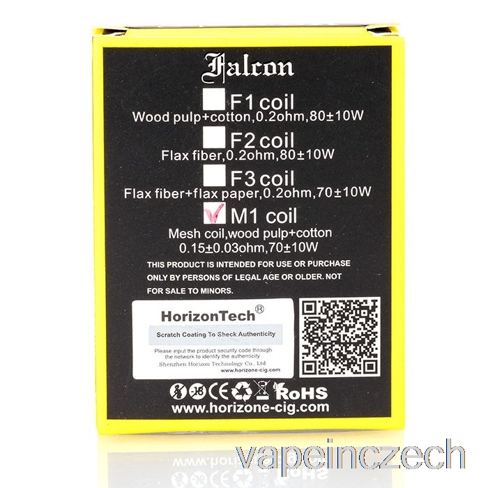 Náhradní Cívky Horizon Falcon 0,15ohm M1 Mesh Cívky Vape Bez Nikotinu